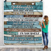 Personalized To My Goddaughter Blanket From Godmother Godfather Wood Never Forget I Love You Goddaughter Birthday Christmas Customized Fleece Throw Blanket | siriusteestore