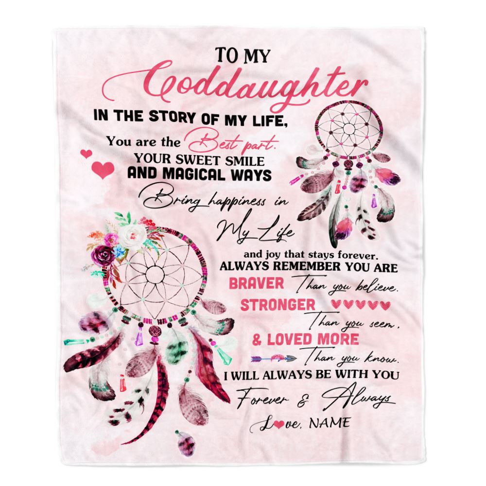 Personalized To My Goddaughter Blanket From Godmother Godfather You Are The Best Part Goddaughter Birthday Graduation Christmas Customized Bed Fleece Blanket | siriusteestore