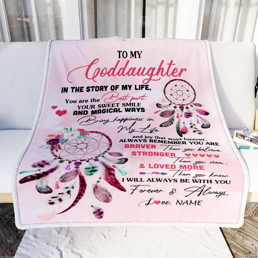 Personalized To My Goddaughter Blanket From Godmother Godfather You Are The Best Part Goddaughter Birthday Graduation Christmas Customized Bed Fleece Blanket | siriusteestore