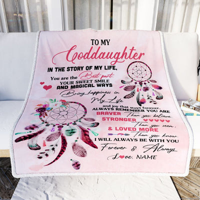 Personalized To My Goddaughter Blanket From Godmother Godfather You Are The Best Part Goddaughter Birthday Graduation Christmas Customized Bed Fleece Blanket | siriusteestore