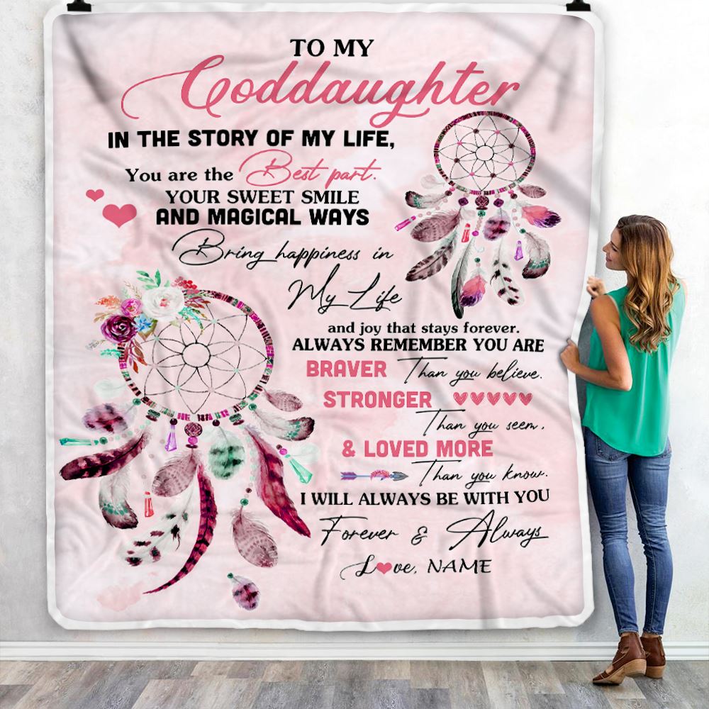 Personalized To My Goddaughter Blanket From Godmother Godfather You Are The Best Part Goddaughter Birthday Graduation Christmas Customized Bed Fleece Blanket | siriusteestore
