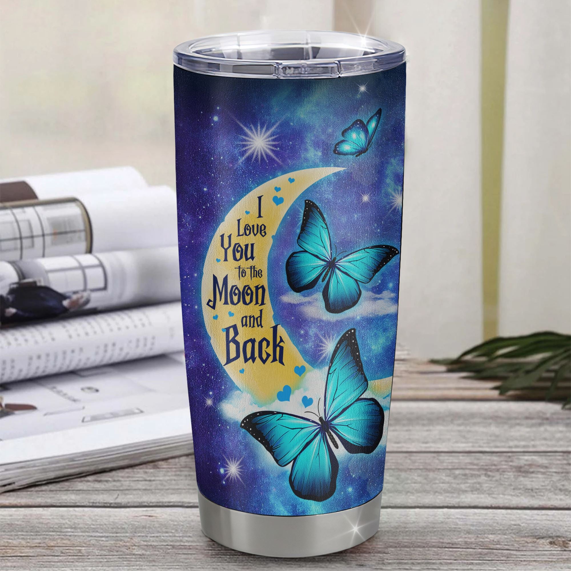 Personalized To My Goddaughter From Godmother Aunt Stainless Steel Tumbler Cup Butterfly Moon My Precious Goddaughter Birthday Graduation Christmas Travel Mug | siriusteestore