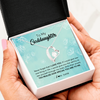 Forever Love Necklace | Personalized To My Goddaughter Necklace From Godmother Flower Never Forget I Love You Goddaughter Graduation Birthday Customized Gift Box Message Card | siriusteestore