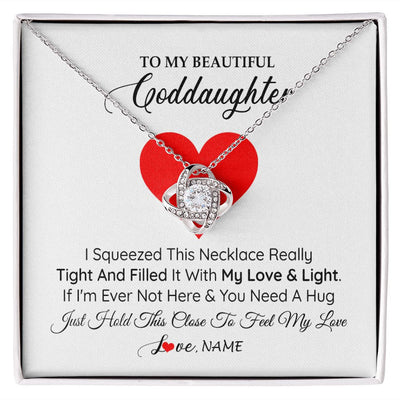 Love Knot Necklace | Personalized To My Goddaughter Necklace From Godmother Godfather I Squeezed This Necklace Goddaughter Birthday Christmas Customized Gift Box Message Card | siriusteestore