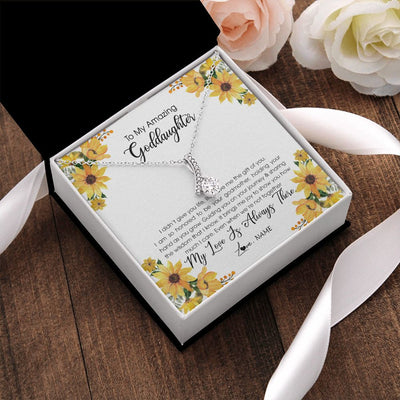 Alluring Beauty Necklace | Personalized To My Goddaughter Necklace From Godmother My Love Is Always There Goddaughter Birthday Christmas Graduation Customized Gift Box Message Card | siriusteestore
