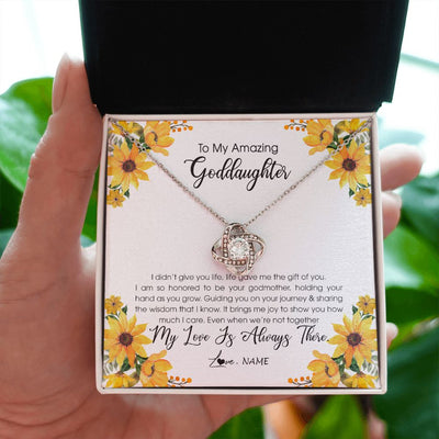 Love Knot Necklace | Personalized To My Goddaughter Necklace From Godmother My Love Is Always There Goddaughter Birthday Christmas Graduation Customized Gift Box Message Card | siriusteestore