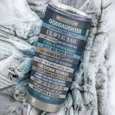 Personalized To My Goddaughter Tumbler From Godmother Stainless Steel Cup Colortree Never Forget I Love You Goddaughter Birthday Graduation Christmas Travel Mug | siriusteestore