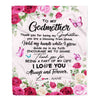 Personalized To My Godmother Blanket From Goddaughter Godson Thank You For Being My Godmother Mothers Day Birthday Christmas Customized Fleece Throw Blanket | siriusteestore