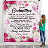 Personalized To My Godmother Blanket From Goddaughter Godson Thank You For Being My Godmother Mothers Day Birthday Christmas Customized Fleece Throw Blanket | siriusteestore