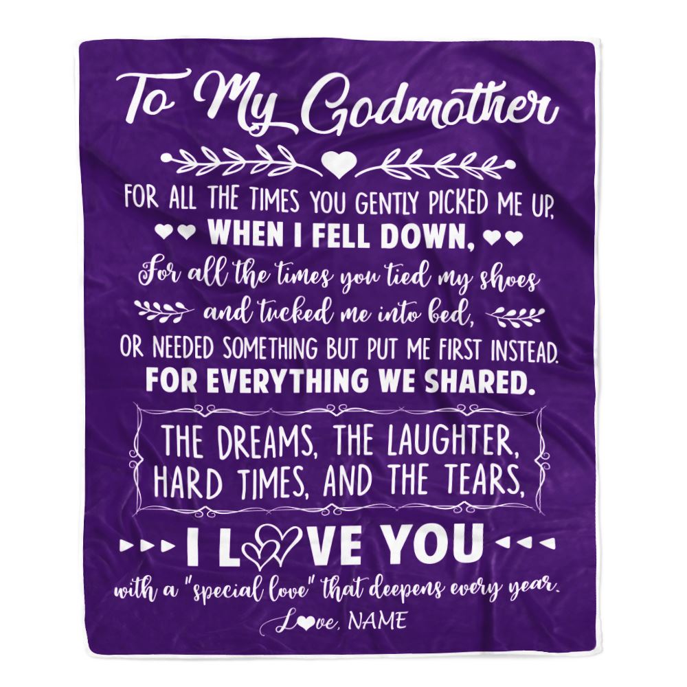 Personalized To My Godmother Blanket From Goddaughter I Love You With A Special Love Godmother Birthday Mothers Day Christmas Customized Fleece Throw Blanket | siriusteestore