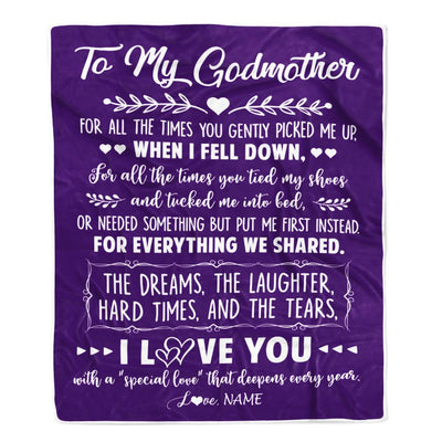 Personalized To My Godmother Blanket From Goddaughter I Love You With A Special Love Godmother Birthday Mothers Day Christmas Customized Fleece Throw Blanket | siriusteestore