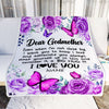 Personalized To My Godmother Blanket From Goddaughter Niece Butterfly Love And Appreciate Godmother Birthday Mothers Day Christmas Customized Fleece Blanket | siriusteestore