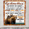 Personalized To My Godmother Blanket From Goddaughter Niece Nephew Bear I Love You Godmother Birthday Mothers Day Christmas Customized Fleece Throw Blanket | siriusteestore