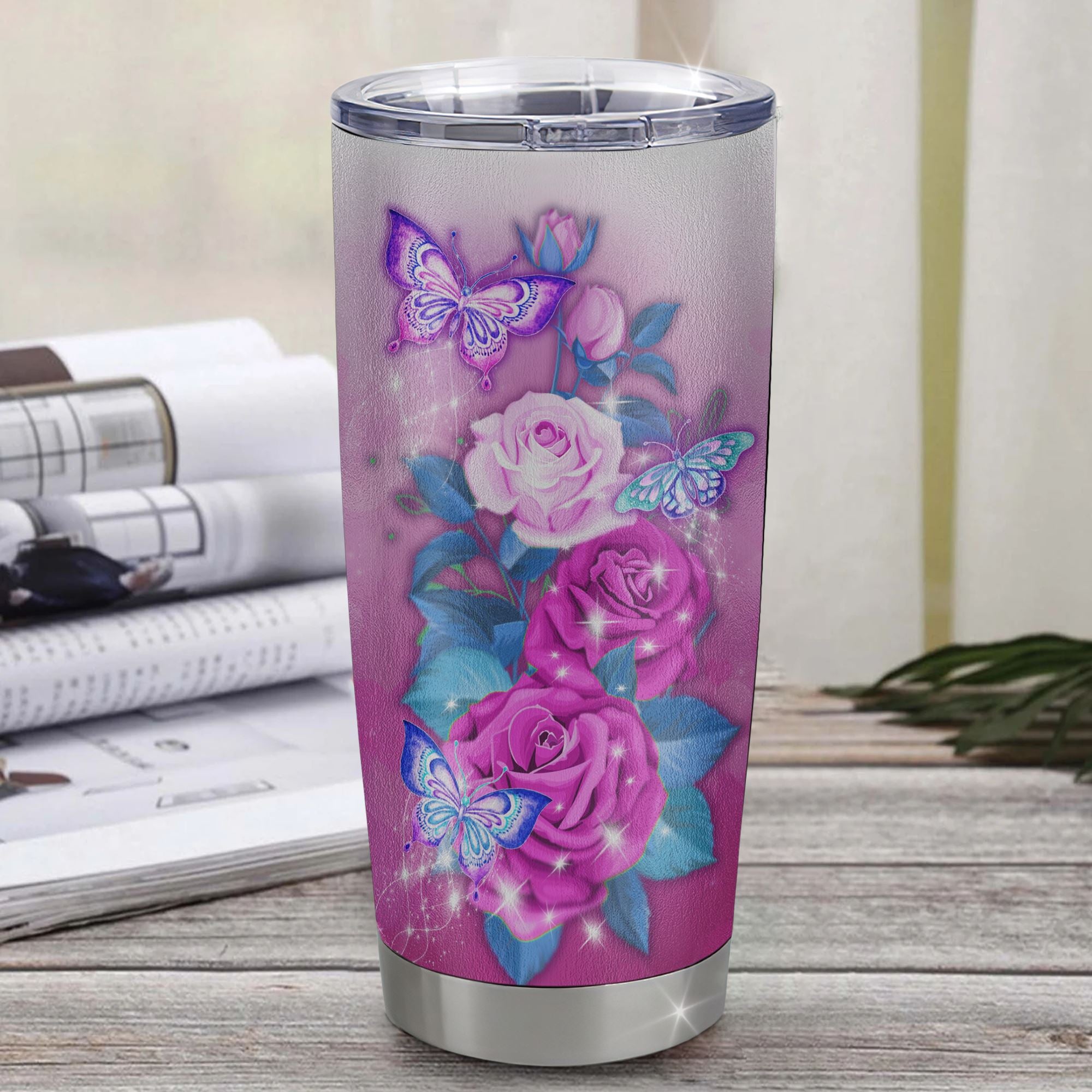 Personalized To My Godmother From Niece Nephew Grandson Stainless Steel Tumbler Cup Butterfly I Am Forever GrateFul Godmother Mothers Day Birthday Christmas Travel Mug | siriusteestore