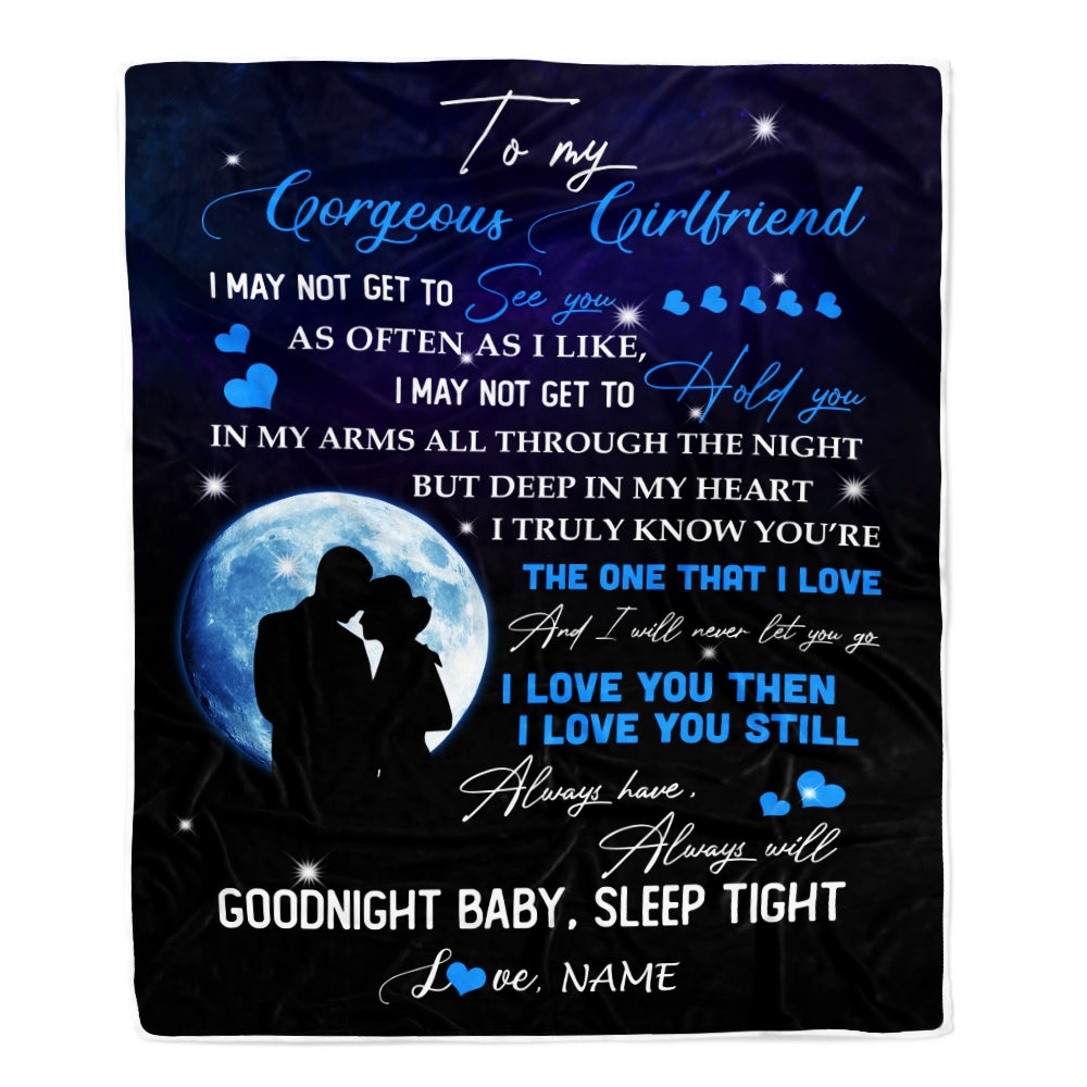 Personalized To My Gorgeous Girlfriend From Boyfriend Name I Love You Still Birthday Anniversary Valentine's Day Christmas Bed Quilt Fleece Throw Blanket | siriusteestore