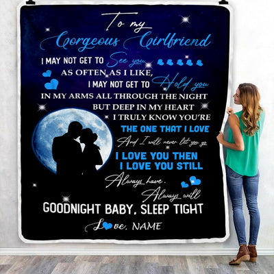Personalized To My Gorgeous Girlfriend From Boyfriend Name I Love You Still Birthday Anniversary Valentine's Day Christmas Bed Quilt Fleece Throw Blanket | siriusteestore