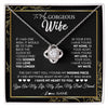 Love Knot Necklace | Personalized To My Gorgeous Wife Necklace From Husband My Life My Love Wife Birthday Wedding Valentines Day Christmas Customized Gift Box Message Card | siriusteestore