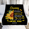 Personalized To My Grammy Blanket From Grandkids Granddaughter I Want To Say I Love You Sunfower Grammy Birthday Mothers Day Christmas Fleece Throw Blanket | siriusteestore