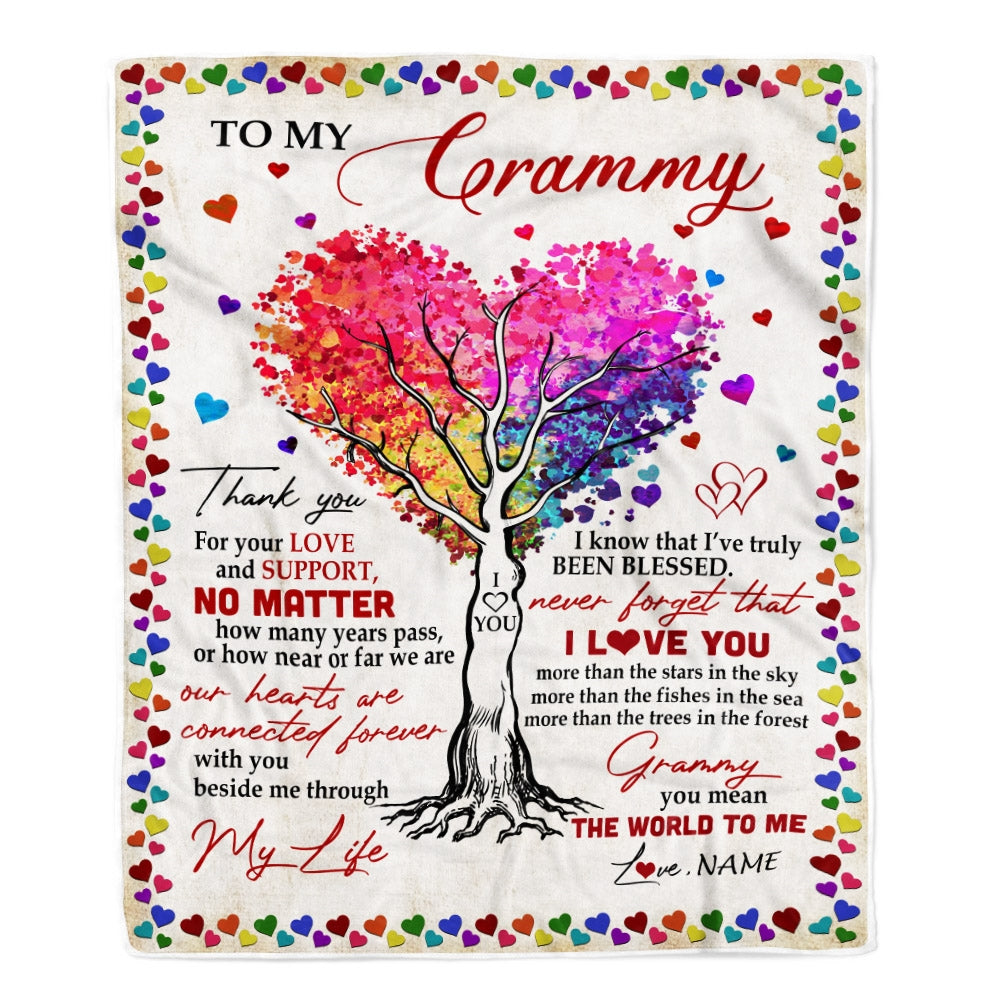 Personalized To My Grammy Blanket From Grandkids Never Forget That I Love You You Mean The World to Me Grammy Birthday Mothers Day Christmas Fleece Blanket | siriusteestore