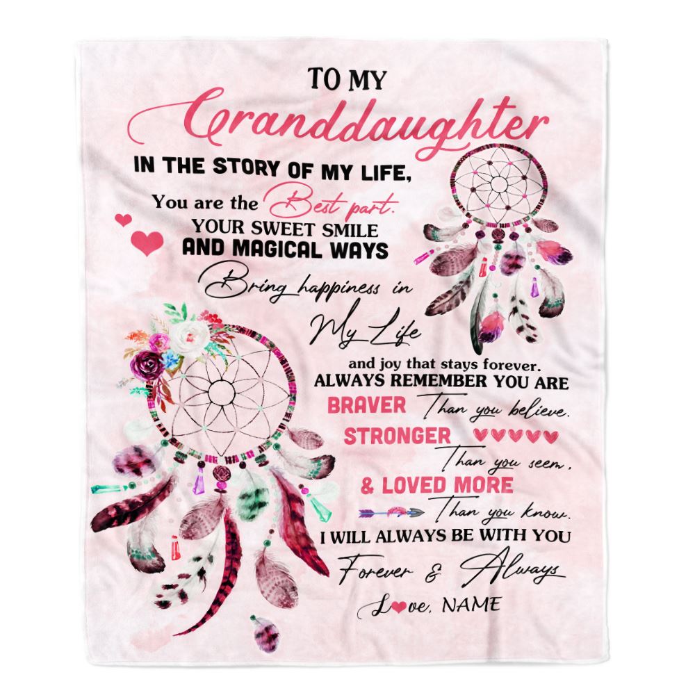 Personalized To My Granddaughter Blanket From Grandma Gigi You Are The Best Part Granddaughter Birthday Graduation Christmas Customized Bed Fleece Blanket | siriusteestore