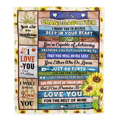 Personalized To My Granddaughter Blanket From Grandma Grammy Believe Deep In Your Heart Daughter Granddaughter Birthday Christmas Customized Bed Fleece Blanket | siriusteestore