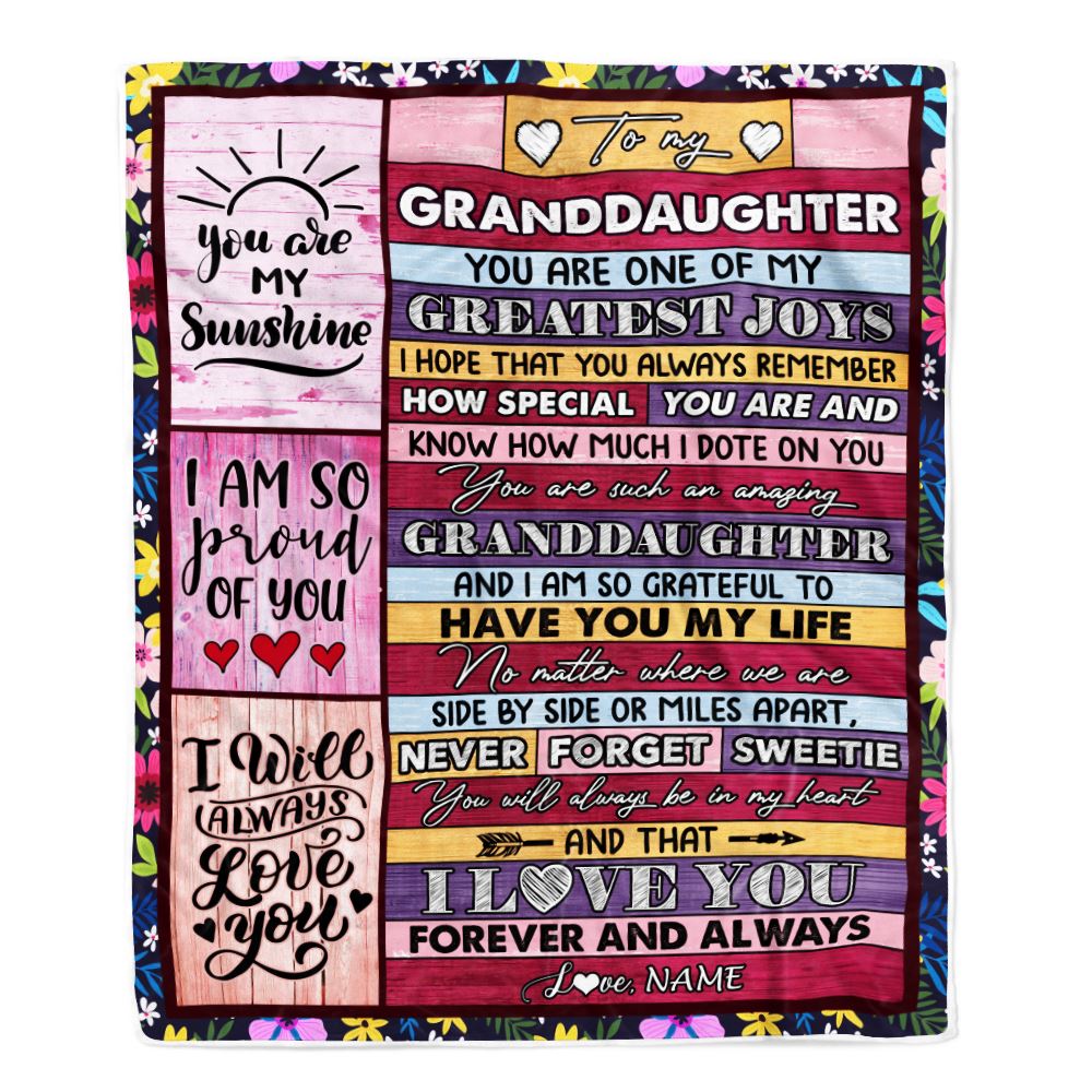 Personalized To My Granddaughter Blanket From Grandma Grandpa My Greatest Joys Granddaughter Birthday Graduation Christmas Customized Bed Fleece Throw Blanket | siriusteestore