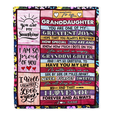 Personalized To My Granddaughter Blanket From Grandma Grandpa My Greatest Joys Granddaughter Birthday Graduation Christmas Customized Bed Fleece Throw Blanket | siriusteestore