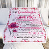 Personalized To My Granddaughter Blanket From Grandma Grandpa Nana I Love You Pink Sunflower Granddaughter Birthday Christmas Customized Fleece Blanket | siriusteestore