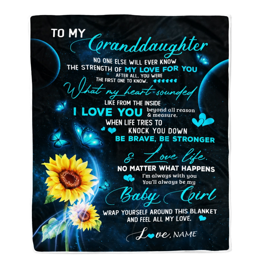 Personalized To My Granddaughter Blanket From Grandma Grandpa Never Forget I Love You Mermaid Granddaughter Birthday Christmas Customized Bed Fleece Blanket | siriusteestore