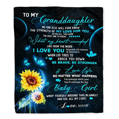 Personalized To My Granddaughter Blanket From Grandma Grandpa Never Forget I Love You Mermaid Granddaughter Birthday Christmas Customized Bed Fleece Blanket | siriusteestore