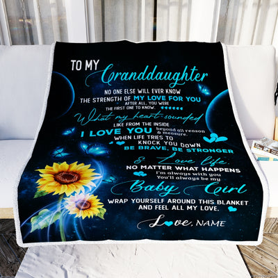 Personalized To My Granddaughter Blanket From Grandma Grandpa Never Forget I Love You Mermaid Granddaughter Birthday Christmas Customized Bed Fleece Blanket | siriusteestore