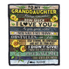 Personalized To My Granddaughter Blanket From Grandma Nana Always Remember How Much I Love You Wood Sunflower Granddaughter Birthday Christmas Fleece Blanket | siriusteestore