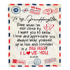 Personalized To My Granddaughter Blanket From Grandma Nana Grandpa I Love You Hugs Air Mail Letter Birthday Christmas Graduation Customized Fleece Blanket | siriusteestore