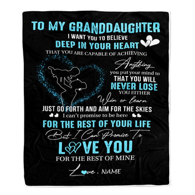 Personalized To My Granddaughter Blanket From Grandma Nana Promise To Love You Granddaughter Birthday Graduation Christmas Bed Fleece Throw Blanket | siriusteestore