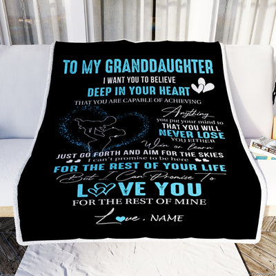 Personalized To My Granddaughter Blanket From Grandma Nana Promise To Love You Granddaughter Birthday Graduation Christmas Bed Fleece Throw Blanket | siriusteestore