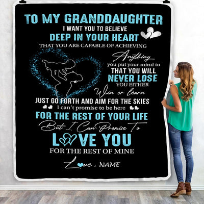 Personalized To My Granddaughter Blanket From Grandma Nana Promise To Love You Granddaughter Birthday Graduation Christmas Bed Fleece Throw Blanket | siriusteestore