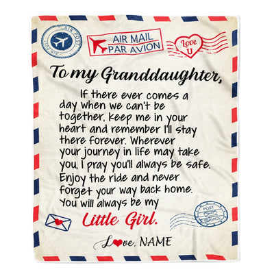 Personalized To My Granddaughter Blanket From Grandma Papa Air Mail Letter Little Girl Granddaughter Birthday Christmas Gift Bed Quilt Fleece Throw Blanket | siriusteestore