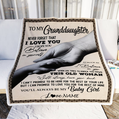 Personalized To My Granddaughter From Grandma Nana Never Forget That I Love You Great Birthday Graduation Christmas Bed Quilt Fleece Throw Blanket | siriusteestore