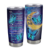 Personalized To My Granddaughter From Grandma Nana Stainless Steel Tumbler Cup Butterfly I Love You To The Moon Granddaughter Birthday Graduation Christmas Travel Mug | siriusteestore