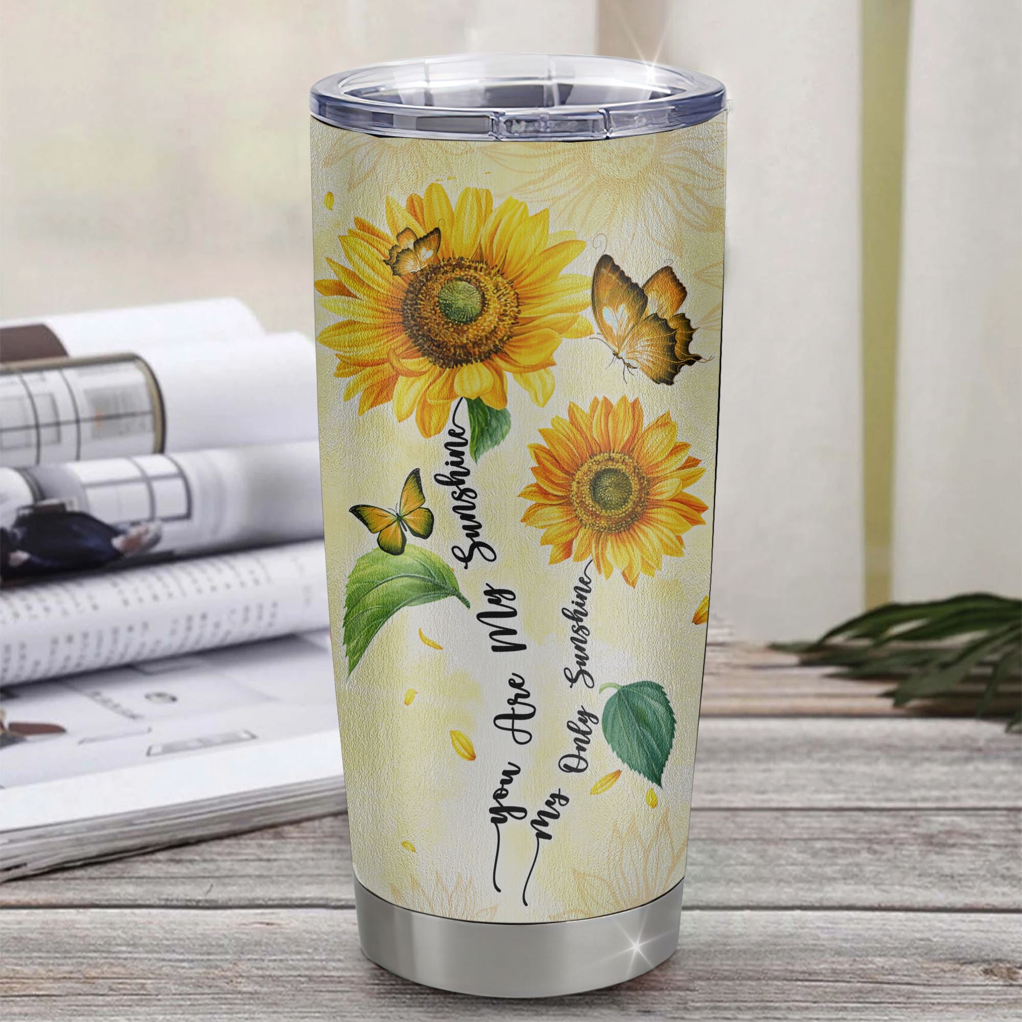 Personalized To My Granddaughter From Grandma Stainless Steel Tumbler Cup Never Forget I Love You Sunflower Granddaughter Birthday Graduation Christmas Travel Mug | siriusteestore