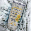 Personalized To My Granddaughter From Grandma Stainless Steel Tumbler Cup Never Forget You Are My Sunshine Sunflower Granddaughter Birthday Christmas Travel Mug | siriusteestore