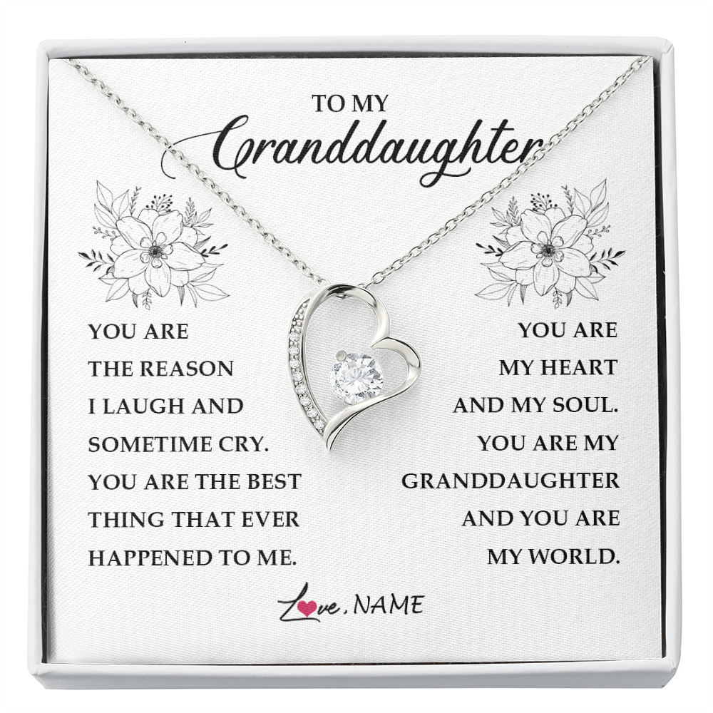Forever Love Necklace | Personalized To My Granddaughter From Grandma You Are My Heart My And My Sould Granddaughter Jewelry Birthday Christmas Customized Gift Box Message Card | siriusteestore