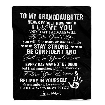 Personalized To My Granddaughter I Love You Forever From Grandma Grandpa Nana Birthday Christmas Thanksgiving Graduation Customized Fleece Blanket | siriusteestore