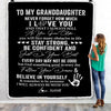 Personalized To My Granddaughter I Love You Forever From Grandma Grandpa Nana Birthday Christmas Thanksgiving Graduation Customized Fleece Blanket | siriusteestore