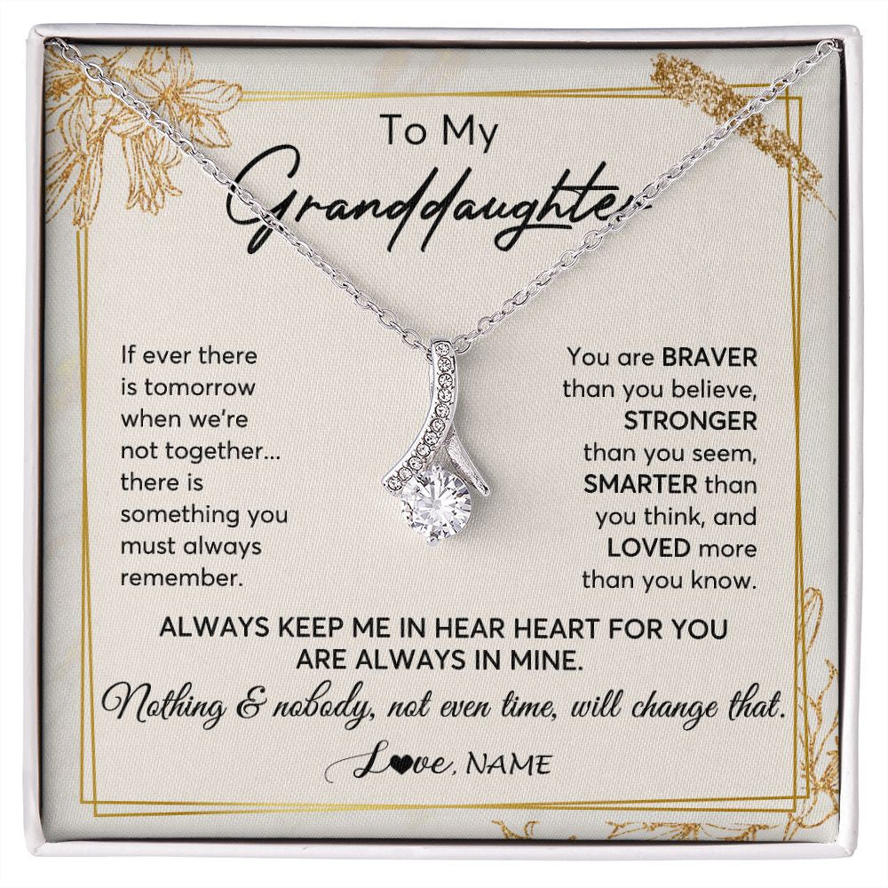 Alluring Beauty Necklace | Personalized To My Granddaughter Necklace From Grandma Always Keep Me In Your Heart Granddaughter Birthday Graduation Christmas Customized Gift Box Message Card | siriusteestore