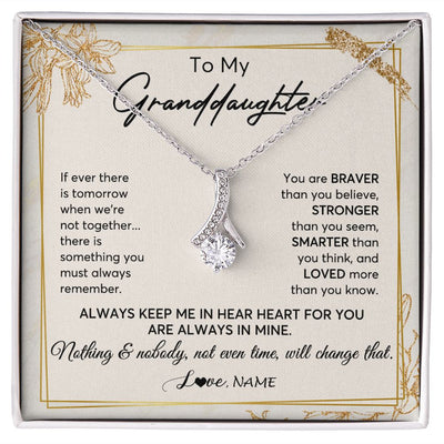 Alluring Beauty Necklace | Personalized To My Granddaughter Necklace From Grandma Always Keep Me In Your Heart Granddaughter Birthday Graduation Christmas Customized Gift Box Message Card | siriusteestore