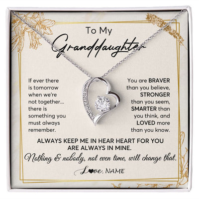 Forever Love Necklace | Personalized To My Granddaughter Necklace From Grandma Always Keep Me In Your Heart Granddaughter Birthday Graduation Christmas Customized Gift Box Message Card | siriusteestore