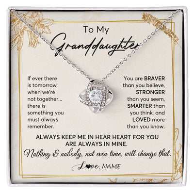 Love Knot Necklace | Personalized To My Granddaughter Necklace From Grandma Always Keep Me In Your Heart Granddaughter Birthday Graduation Christmas Customized Gift Box Message Card | siriusteestore