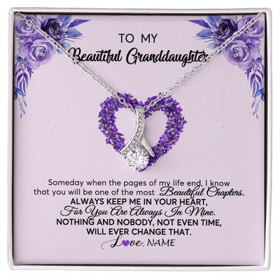 Alluring Beauty Necklace | Personalized To My Granddaughter Necklace From Grandma Flower Flower Always Keep Me In Your Heart Granddaughter Birthday Customized Gift Box Message Card | siriusteestore