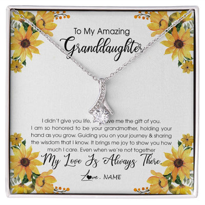 Alluring Beauty Necklace | Personalized To My Granddaughter Necklace From Grandma Grandmother My Love Is Always There Granddaughter Birthday Christmas Customized Gift Box Message Card | siriusteestore